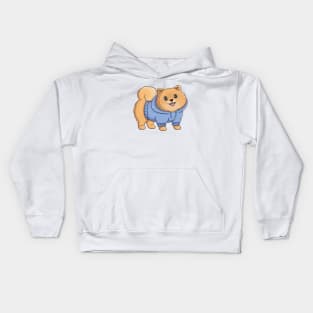 Cute And Fluffy Pomeranian Dog Kids Hoodie